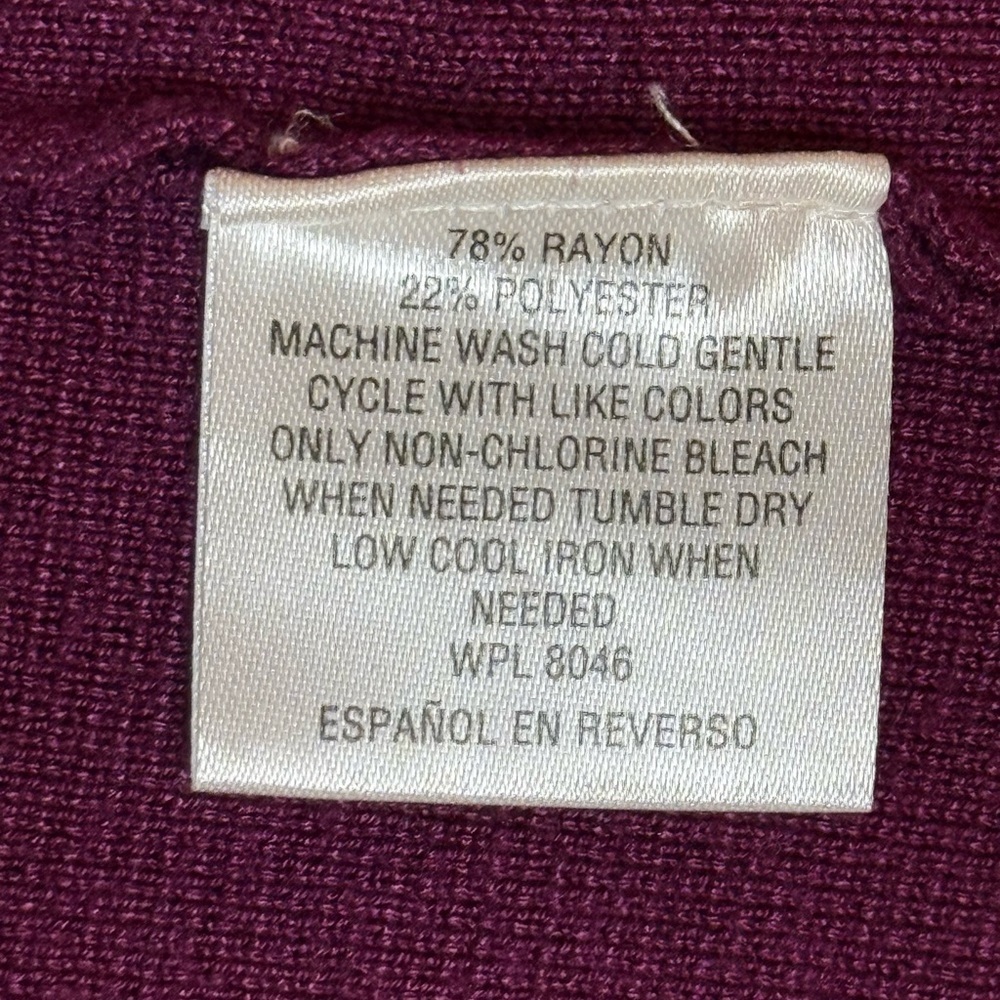 JM Collection Rich Purple Knit Classic Cottagecore Poncho/size L - Picture 4 of 14